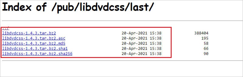 Locate libdvdcss.bz2 File